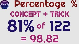 Percentage Trick  Calculate percentage in Mind  percentages made easy  zero math  in english [upl. by Attenohs]