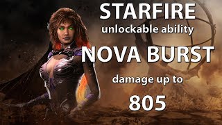 Injustice 2 Starfire Nova Burst ability combo guide Damage up to 805 [upl. by Akimik]