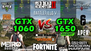 GTX 1060 6GB vs GTX 1650 Super  12 Games Tested  Side by Side  Benchmarks [upl. by Eimarrej]