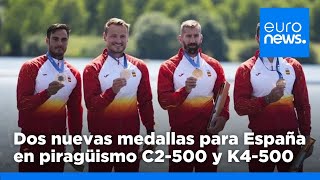 JJOO Dos medallas de bronce para España en piragüismo tras las finales de K4 500 y C2 500 [upl. by Eikin]