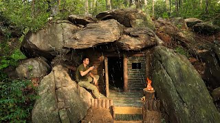 Build an Underground Bushcraft Cave For Survival in The Rain Forest Catch and Cook [upl. by Eniamat]