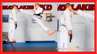 Taekwondo Jump Spin Kick Hit  KICKPICS Photoshoot [upl. by Airdnaxela899]