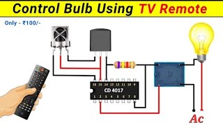 How to make simple Remote control switch  Remote control on off  CD4017  Bc547  Remote switch [upl. by Dronel]