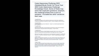 Cyber Awareness Challenge 2023 [upl. by Strephonn316]