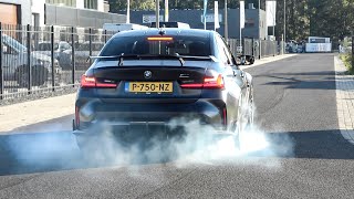 BMW M3 G80 Performance with R44 Exhaust  Accelerations and BURNOUTS [upl. by Issi20]