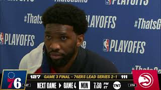 Joel Embiid Game 3 Postgame Press Conference  NBAPlayoffs [upl. by Mariand]