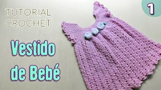 DIY Vestido para bebé tejido a crochet  Paso a paso  Liliana Milka [upl. by Dorahs721]