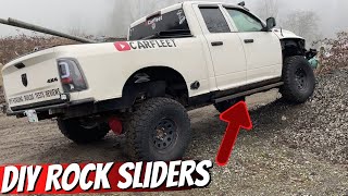 DIY Simple Rock Sliders For Your 4X4 amp Rusty Rocker Panel Fix  Custom Fabricating Off Road Armor [upl. by Nywra]