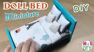 DIY Miniature Doll Bed  How to make Doll Bed [upl. by Bensky887]