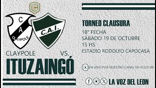 Claypole vs ITUZAINGÓ EN VIVO  18° FECHA Primera C Torneo Clausura 2024 [upl. by Nnairda]