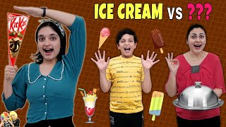 ICE CREAM vs  Family Comedy Healthy Eating challenge  Summer Twist  Aayu and Pihu Show [upl. by Arayc]