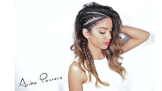 How To Faux Undercut Viking Braids  HAIR TUTORIAL  ARIBA PERVAIZ [upl. by Atinob]