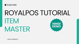 Item Master Tutorial RoyalPOS [upl. by Nawiat765]