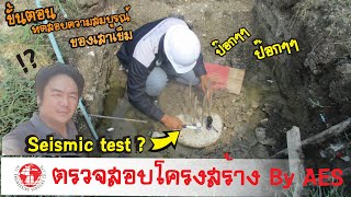 ขั้นตอนวิธีการทดสอบเสาเข็ม seismic test by AES ตรวจสอบโครงสร้าง [upl. by Takken987]