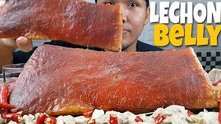 LECHON PORK BELLY SLAB Mukbang ASMR Pang Noche Buena [upl. by Hadik]