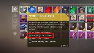 Buttefly Lock Opened  Mysterious Box Exotic Quest Black Armory Key Location Destiny 2 [upl. by Laurentia]