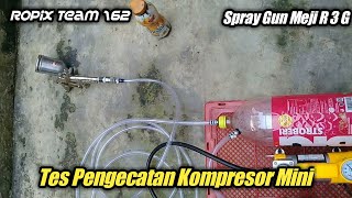 Tes Kompresor Mini untuk Cat dengan Spray Gun Meiji R3G [upl. by Diehl]