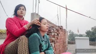 Long hair oiling head massage kaise kareIndian hair oil massageIndia head massage kaise hota hai [upl. by Irma]