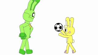 💛💚Cuddles e Hoppy Hoppscotch giocano a calcio 💛💚 [upl. by Ahsikel268]