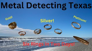 Beach Metal Detecting Gold Platinum and Silver rings six total in two days [upl. by Arit]