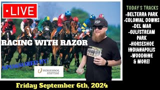 LIVE Horse Racing Handicapping  Gulfstream Park  Horseshoe Indianapolis  Woodbine  Fri Sept 6th [upl. by Adnalram27]