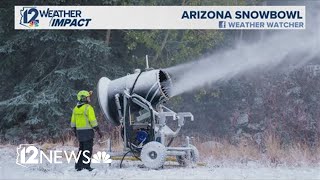 Arizona Snowbowl starts making snow 23 days before opening [upl. by Arianie]