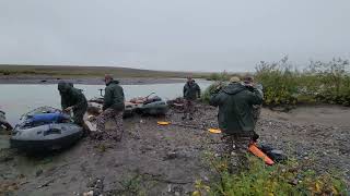 Floating river 267 miles North of arctic circle  AK Campsite moving [upl. by Nwahsud]