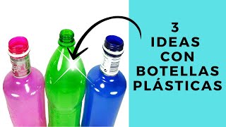 3 Ideas con Botellas de plástico PET  RECICLAJE  Ecobrisa [upl. by Ahseki]