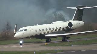 GULFSTREAM G650 9H648FX LANDING AND DEPARTING AT FARNBOROUGHEGLF UK 14112024 [upl. by Tella480]