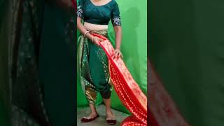 How to wear nauvari saree nauvarisareedraping sareedraping shorts [upl. by Kraska]