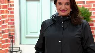 Susan Graver WaterResistant Hooded Jacket with Gingham Print on QVC [upl. by Amand]