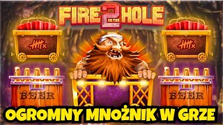 KASYNO ONLINE POLSKA OGROMNY MNOŻNIK W GRZE BONUSOWEJ FIRE IN THE HOLE 2 [upl. by Trenna]