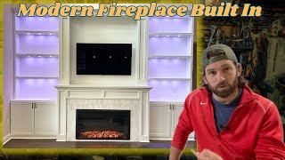 How To Build A Built In Fireplace With Lighted Shelves [upl. by Themis628]