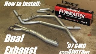 DIY Flowmaster Dual Exhaust  97 GMC K1500 [upl. by Lebasiairam]