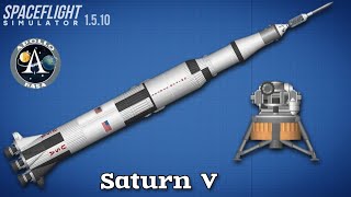 How To Build Saturn V  in Spaceflight Simulator  Saturn V Apollo [upl. by Shepard]