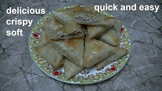 Meat triangles Pie made from readymade crusts Pie with meat [upl. by Mitran745]