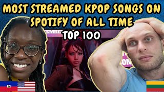 REACTION TO TOP 100 MOST STREAMED KPOP SONGS ON SPOTIFY OF ALL TIME  SEPTEMBER 2024 [upl. by Enelrihs]