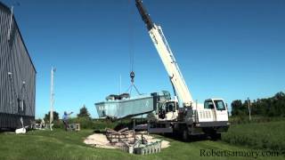 LCVP Higgins Boat being placed on a trailer [upl. by Essirahc]