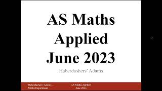 AS Maths  2023  Stats  Q2 [upl. by Honna440]