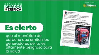 FactChecking ¿Es el monoxido de carbono de los generadores peligroso  Ecuador Verifica  Vistazo [upl. by Nosbig532]