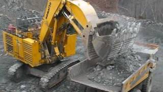 Komatsu PC4000 Loading Cat 785Bs [upl. by Eixirt]