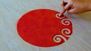 Easy Rangoli Designs For Festivals  Easy Kolam Designs  Simple Muggulu  Simple Rangoli Kolam [upl. by Nagad368]