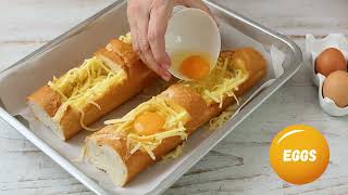 Baguette Baked Egg Boats [upl. by Annoda587]