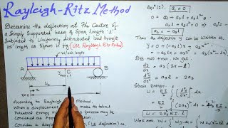 Rayleigh Ritz Method in FEM Finite Element Method  Rayleigh Ritz Method example in FEA [upl. by Reinhold]