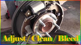 Drum Brakes  Clean Adjustment and Bleed [upl. by Aicinoid816]