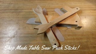 Shop Made Table Saw Push Stickswoodworking pushsticks [upl. by Mongeau]