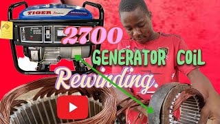 How to rewind 2700 Generator 220V single phase single capacitor coil [upl. by Ludvig]