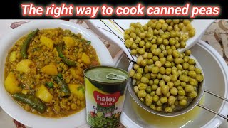 Canned Green Peas  How To cook Canned Peas  peas Potato curry recipe  Canned Peas recipe [upl. by Htnamas]