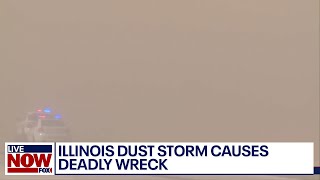 Illinois dust storm Multivehicle pile up turns deadly  LiveNOW from FOX [upl. by Fachan700]