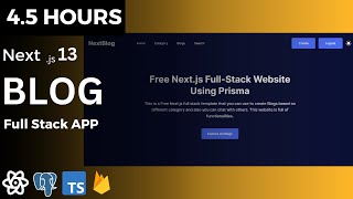 Build a FullStack Blog App using Nextjs 13 Prisma Typescript PostgreSQL Tailwind CSS 2023 [upl. by Anilat]